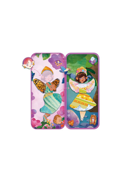 Mieredu Magnetic puzzle in metal box, matching and association game - Fairy Forest