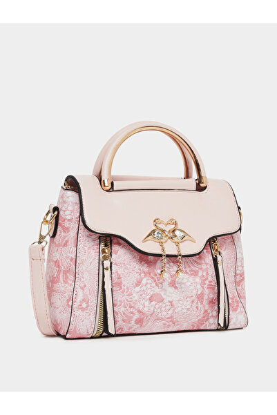 Take Two By Styli Floral Pattern Handbag with Flap Charm