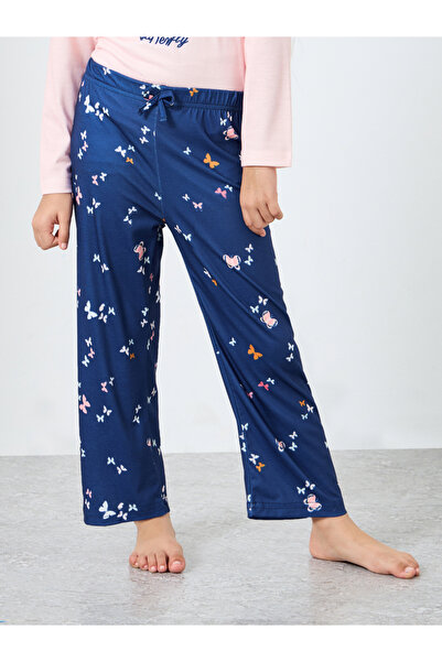 Styli Butterfly Print Long Sleeve T-Shirt and Pyjama Set