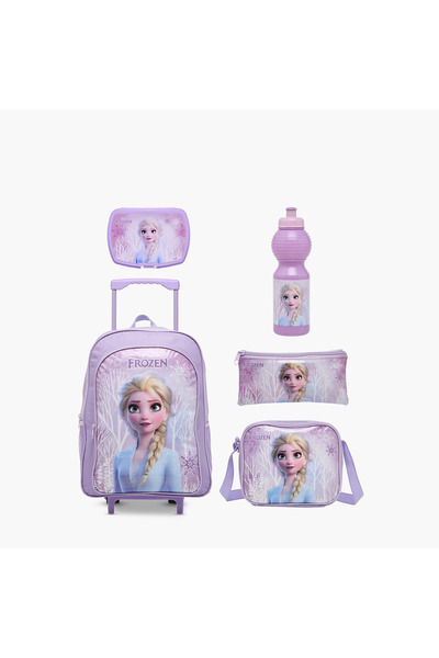 Disney مجموعة حقائب مدرسية بعجلات بطبعة فروزن للبنات من عمر 5 إلى 8 سنوات، مع...