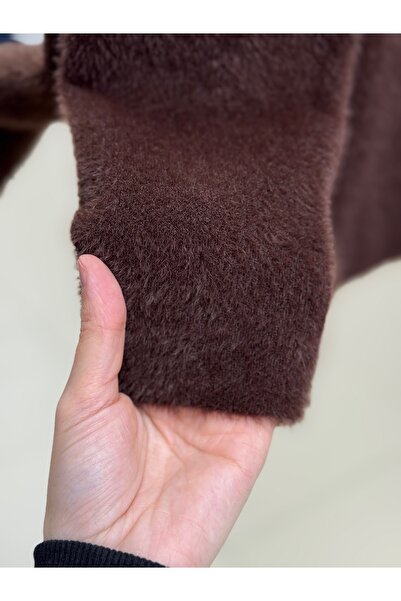 BENAHOLL Golnaz Tied Bearded Double-Breasted Cardigan-Kr5031 Coffee