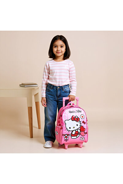 Hello Kitty Printed Trolley Backpack with Retractable Handle - 16 inches