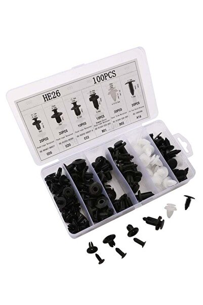 Lawazim 100-Piece Car Retainer Clips Set - Push Pin Rivets for Universal Vehicles