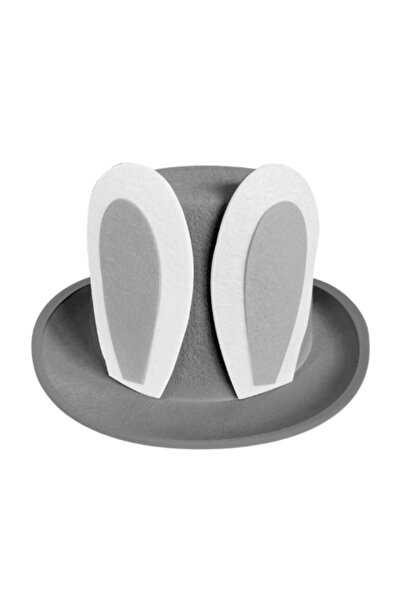 Eurowrap Party hat, for children, bunny pattern, with ears, gray color