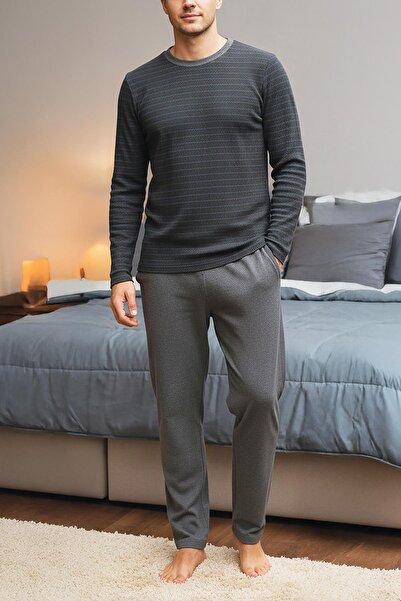 Jiber Men's Anthracite-Sax Blue Pajama Set 15306