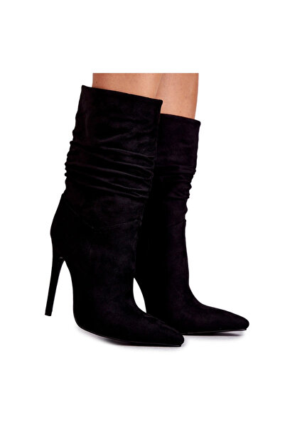 BOTO Cizme de cizme încrețite pentru femei Laguna Neagră 39