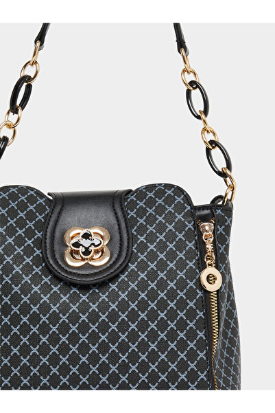 Take Two By Styli Printed Zip Detail Chain Strap Shoulder Bag