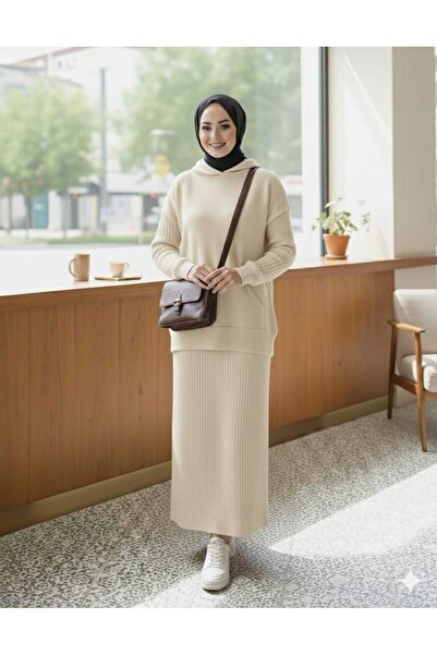 FUNDA Fashion Sicilya Üst Kapüşonlu İkili Triko Takım FF1FF2F