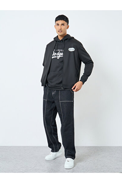 Take Two By Styli Men Black Zip Up Bomber Jacket