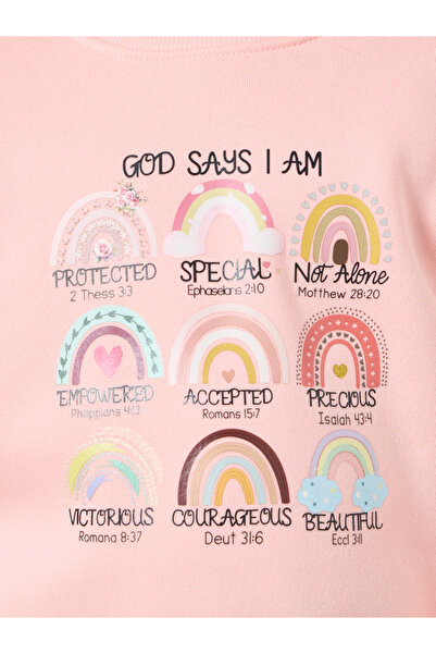 Styli Girls Pink Graphic Print Sweatshirt