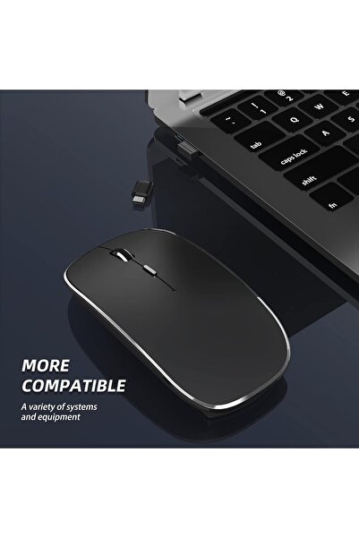 Generic Halbuilt Q23S Silent Rechargeable Wireless Mouse (USB & USB-C, 3 DPI) - Black