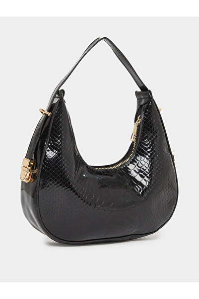 Styli Snake Skin Textured Single Top Handle Hobo Bag
