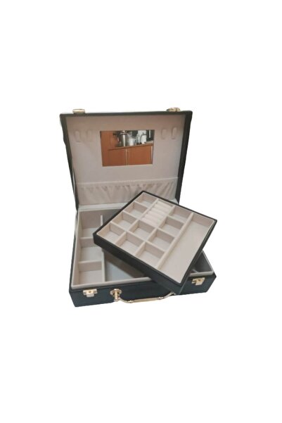 Cadouridiversity jewelry box, faux leather, velvet interior, 23.5 x 18.5 cm (R14-11)