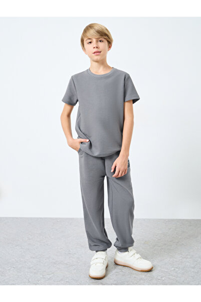 Styli Teens Grey Cotton Blend T-Shirt and Joggers Set