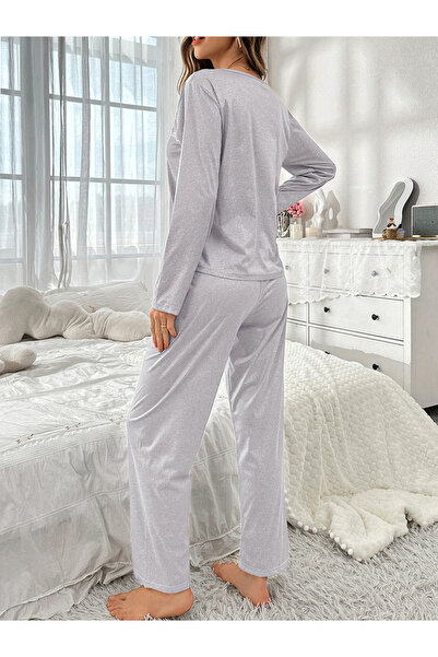 Take Two By Styli Weekend Print Long Sleeve T-Shirt and Pyjama Set