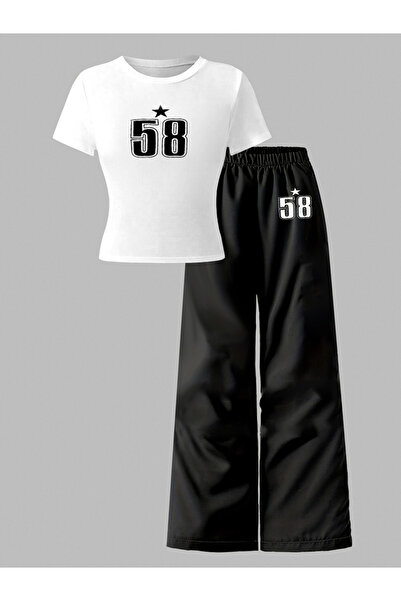 Take Two By Styli Teens Number Print T-Shirt and Pants Set