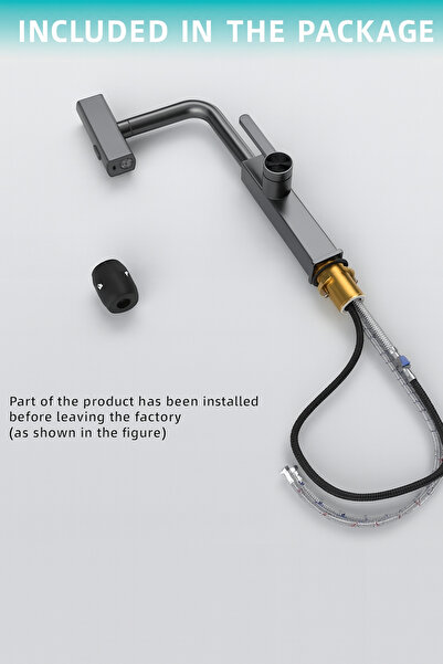 rut&cari Premium Kitchen Faucet with Waterfall, Jet or Spray Flow, Pull-out Shower, Stainless Steel