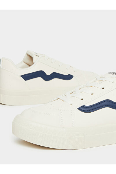 Styli Cream Striped Detail Sneakers