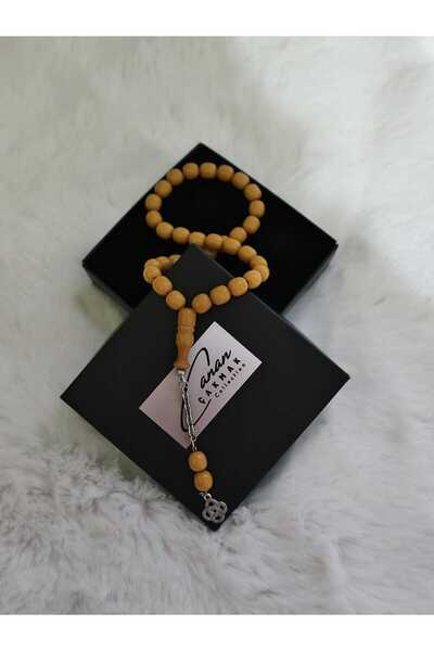 CANAN ÇAKMAK Yellow Globe Cut Powder Amber Rosary