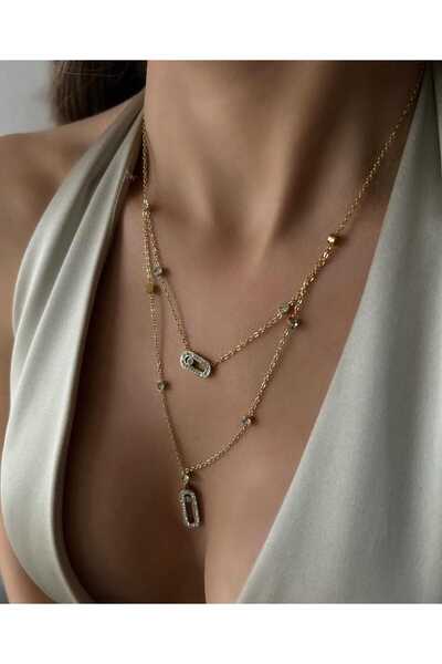Bubbleatelier Çelik tinny çoklu görünüm gold kolye
