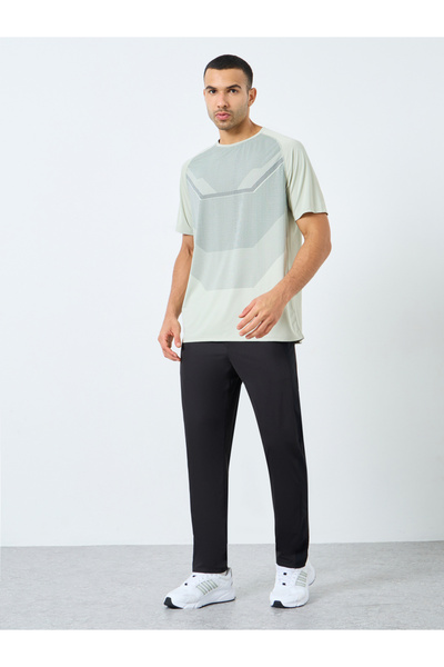 Styli Regular Fit Athleisure T-Shirt with Front Print Detailing
