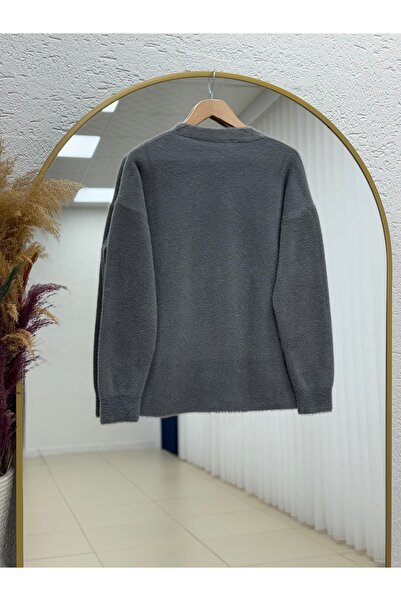 BENAHOLL Golnaz Tied Bearded Double-Breasted Cardigan-Kr5031 Anthracite