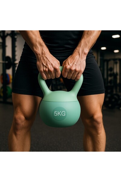 CKSpor 5 KG Soft Kettlebell – Yumuşak Tabanlı Metal Kumlu, Ses Yapmaz Darbeye...