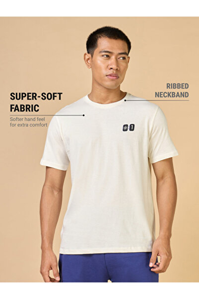 Cult By Styli Men Off White Graphic Print Short Sleeve T-Shirt