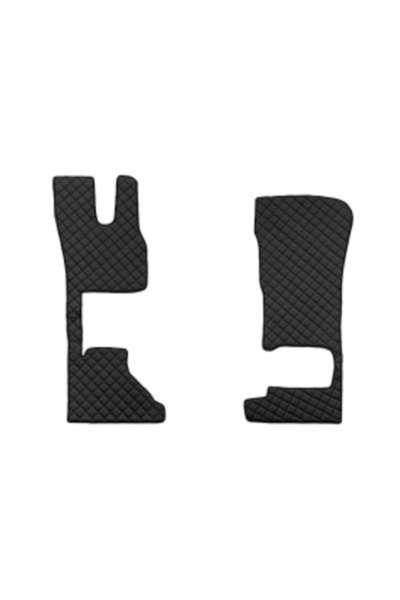 DELUXETUNING Truck mat set, eco-leather compatible with DAF XF/XG 2021-> Black AUTOMATIC with passenger seat f