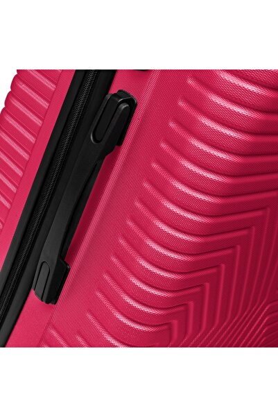 Artenova Set 3 trolere cu 4 roti, comaprtiment rigid, maner telescopic, cifru, fucsia