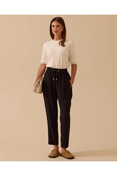 SEÇİL New Women Ankle Length Lace-Up Pants 10002521011023