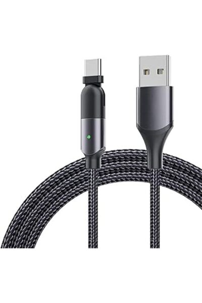KASTWAVE كابل شحن وبيانات USB-C مضفر دوار 180 درجة بطول 1.2 متر (لأجهزة Samsu...