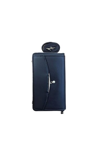 Cadouridiversity Women's wallet with strap, faux leather, zipper, black, 19 cm x 11 cm (R35-13C)