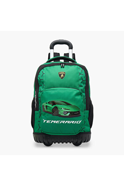 Lamborghini Sports Trolley Bag for Boys 8-13 Years with Bottle Holder