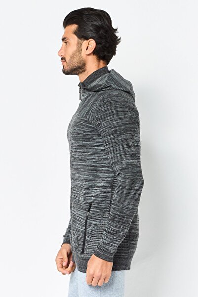 Reebok Men Sportswear Fit Long Sleeve Outdoor Full Zip Hoodie, Heather Grey