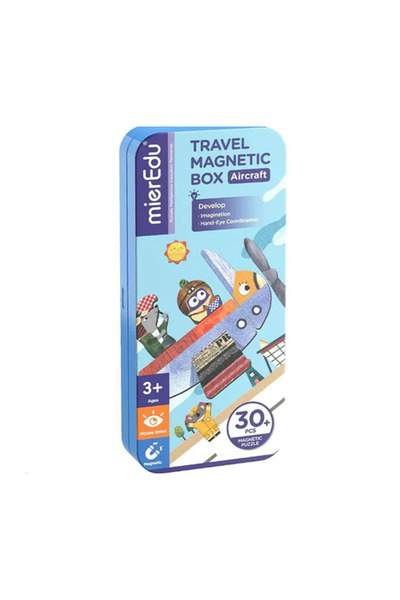 Mieredu Magnetic puzzle in metal box, matching and association game - Airplanes