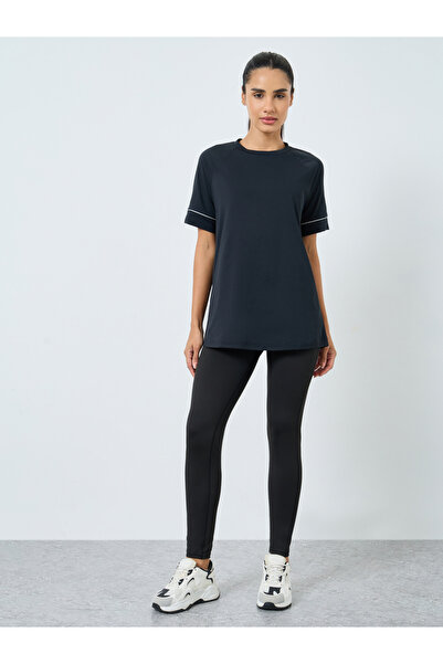 Styli Reflective Stripe Top and Wide Waistband Leggings