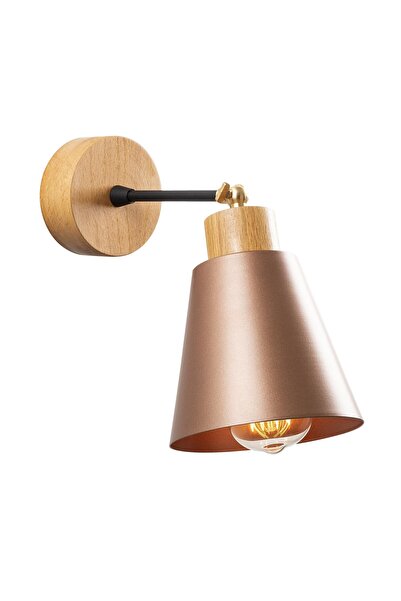 MOİRA Konikkem Movable Headboard Metal Plated Single Articulated Natural Wood...