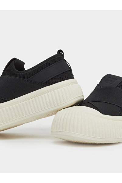 Take Two By Styli Boys Black Canvas Thick Sole Casual Shoes