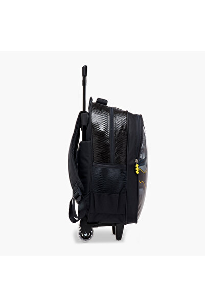Warner Bros Batman Print Trolley Backpack with Retractable Handle - 16 inches