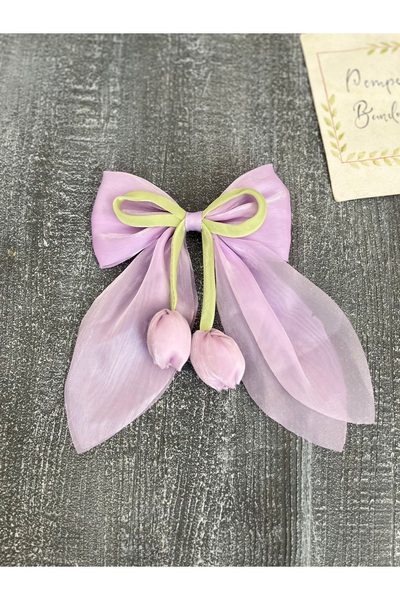 pempem bandana Girl Child Tulip Detailed Clip Hairpin