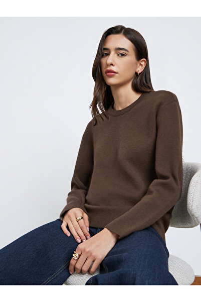 Styli Brown Regular Fit Knit Sweater