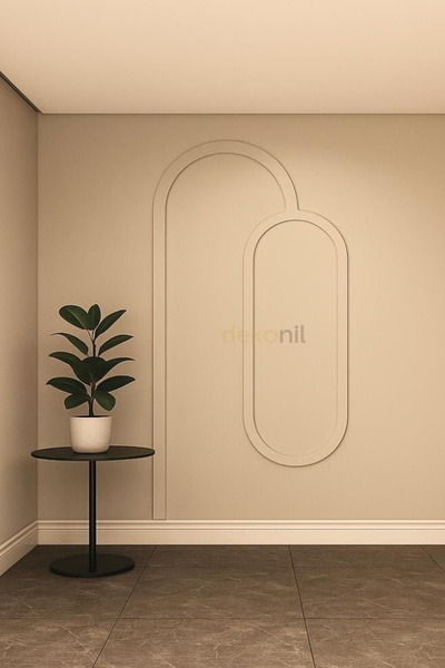 Dekonil Seren Dekoratif MDF Oval Duvar Paneli Seti - Bohem Duvar Çıtası 127*2...