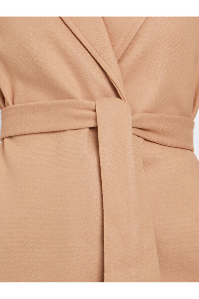Styli Beige Regular Fit Wool Like Belted Coat