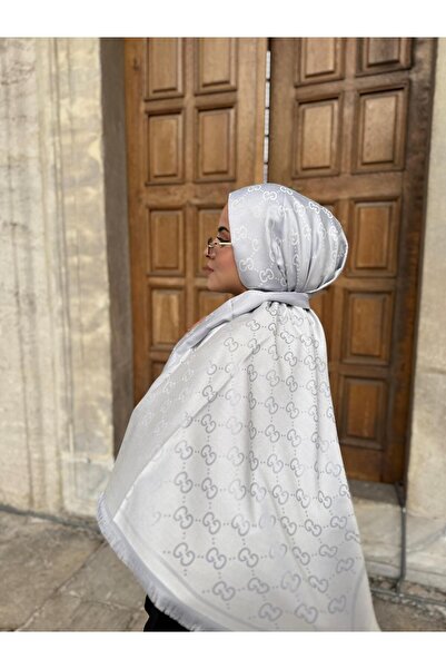 QLLİA G Desen Çift Taraflı İpeksi Kaşmir Şal Modern Kombinler