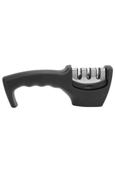 amXea 3-in-1 Knife Sharpener - Black (diamond, tungsten steel, ceramic, anti-slip handle)