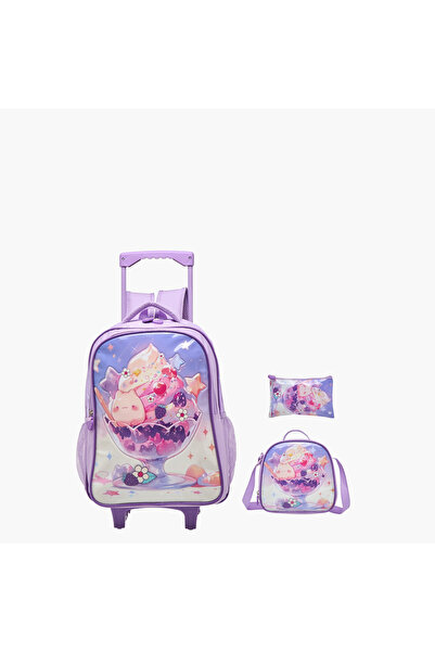 Juniors مجموعة حقائب مدرسية مطبوع من 3 قطع للبنات من عمر 5 إلى 8 سنوات مع حقي...