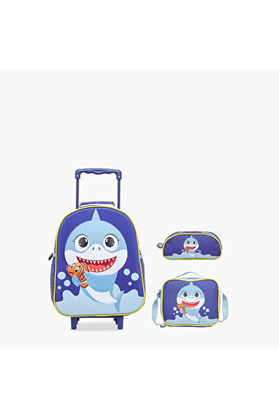 Juniors مجموعة حقيبة مدرسية بعجلات من شارك، مكونة من 3 قطع للأولاد من عمر سنت...