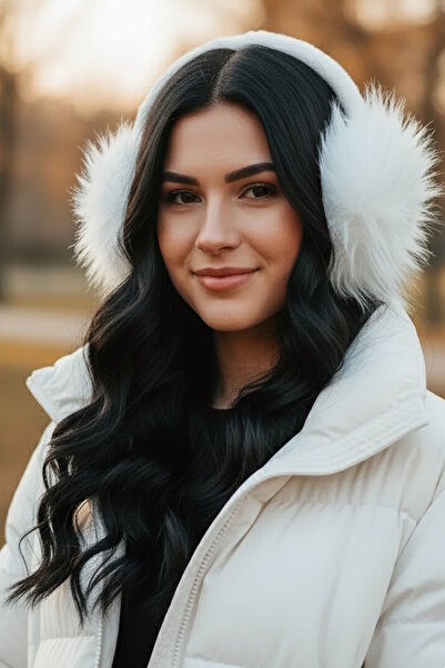 CAŞ DEKORASYON White Color Plush Headphones