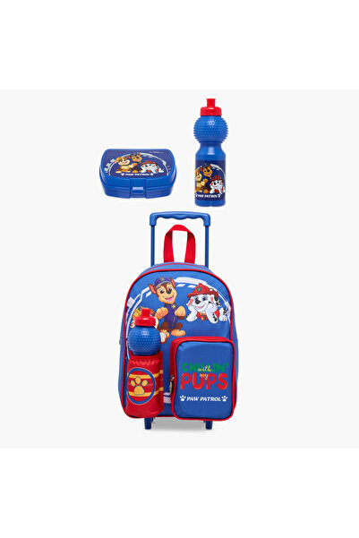 NİCKELODEON طقم حقيبة ظهر بعجلات بطبعة دورية المخلب، مكون من 3 قطع - 14 بوصة